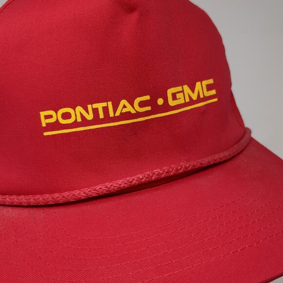 Pontiac GMC Strapback Trucker Hat Red One Size Rope YoungAn Hat Vintage - Picture 5 of 10